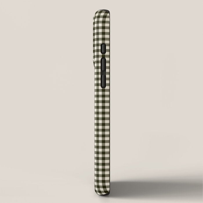Dark Black Gingham iPhone Case Gallery Image 2