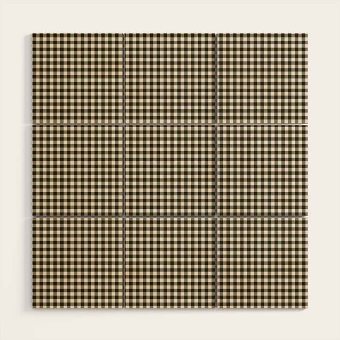 Dark Black Gingham Wood Wall Art Gallery Image 1