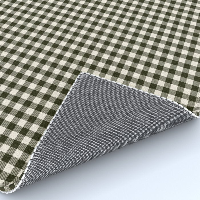 Dark Black Gingham Rug Gallery Image 4