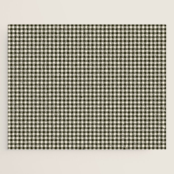 Dark Black Gingham Jigsaw Puzzle