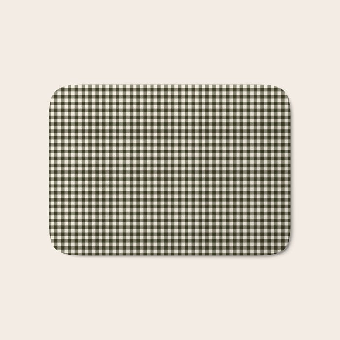 Dark Black Gingham Bath Mat Gallery Image 1