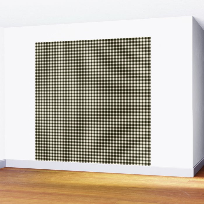 Dark Black Gingham Wall Mural Gallery Image 2