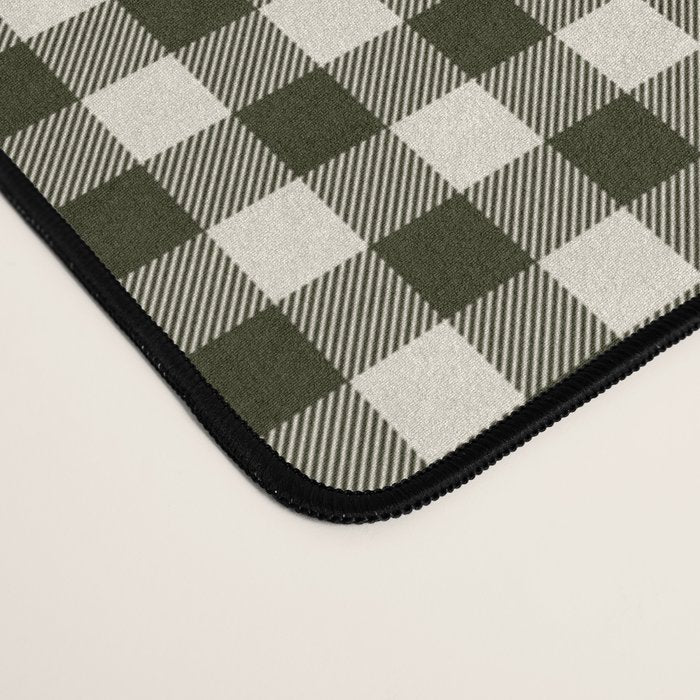 Dark Black Gingham Desk Mat Gallery Image 4