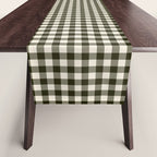 Dark Black Gingham Table Runner Gallery Image 1