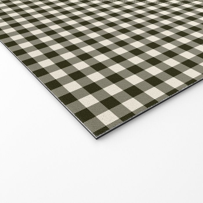 Dark Black Gingham Welcome Mat Gallery Image 2
