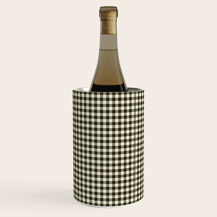 Dark Black Gingham Wine Chiller Gallery Image 3