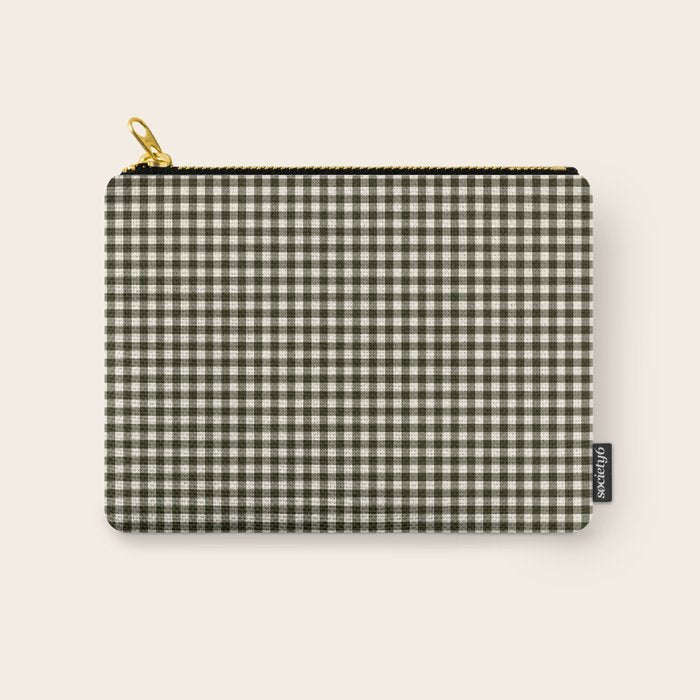Dark Black Gingham Carry All Pouch Gallery Image 1
