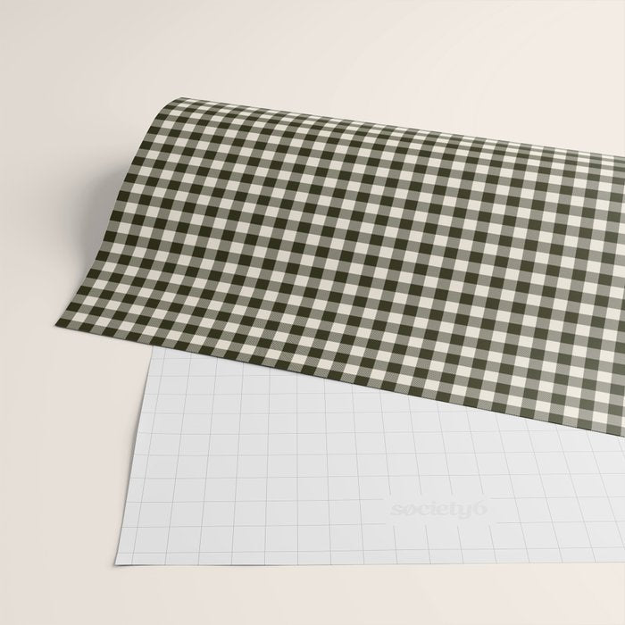 Dark Black Gingham Wrapping Paper Gallery Image 2