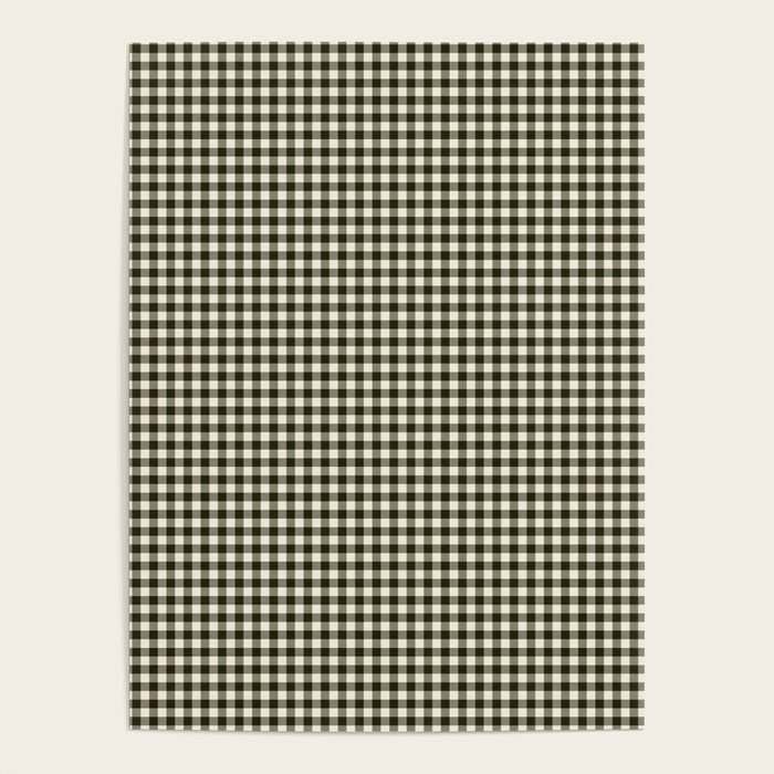 Dark Black Gingham Poster Gallery Image 1