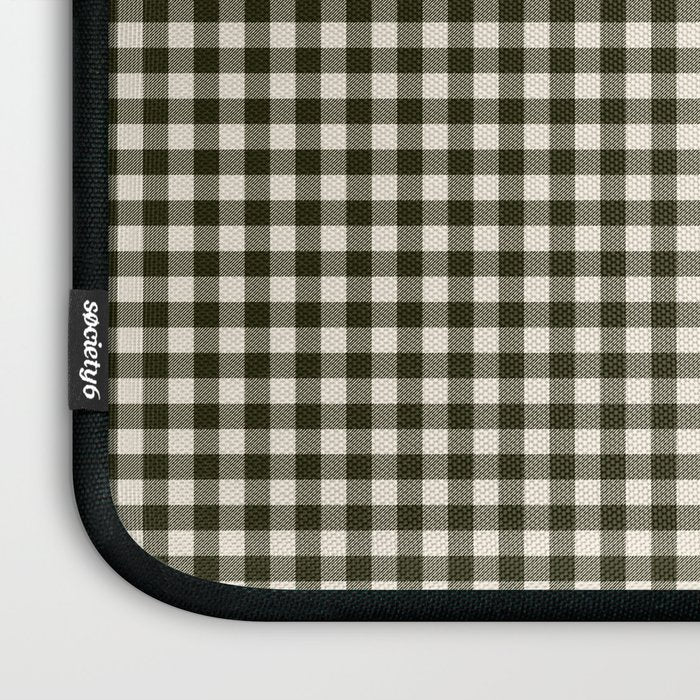 Dark Black Gingham Laptop Sleeve Gallery Image 3
