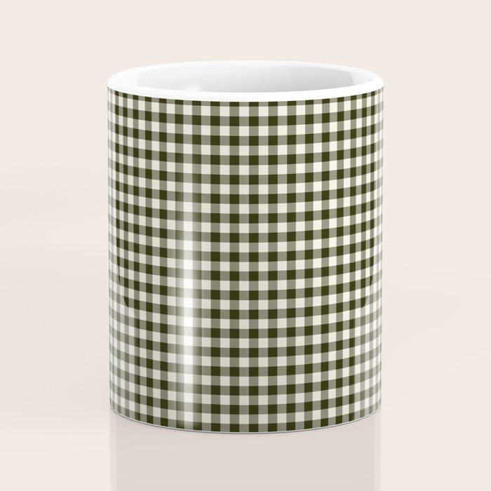 Dark Black Gingham Coffee Mug Gallery Image 4