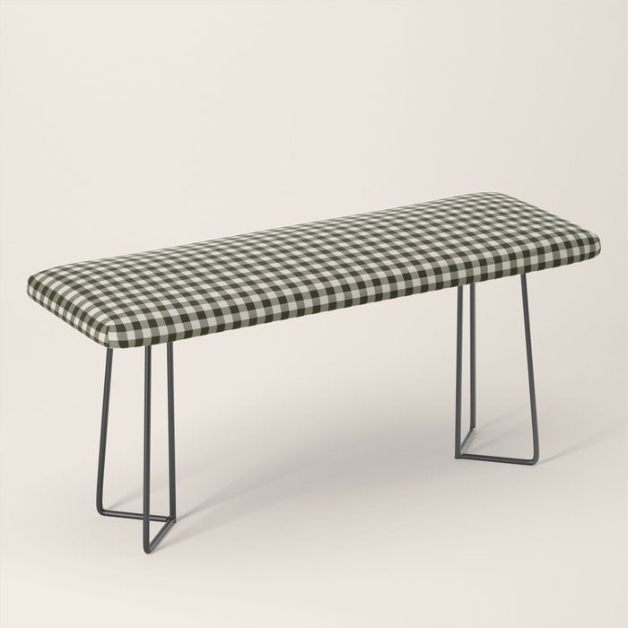 Dark Black Gingham Bench Gallery Image 1