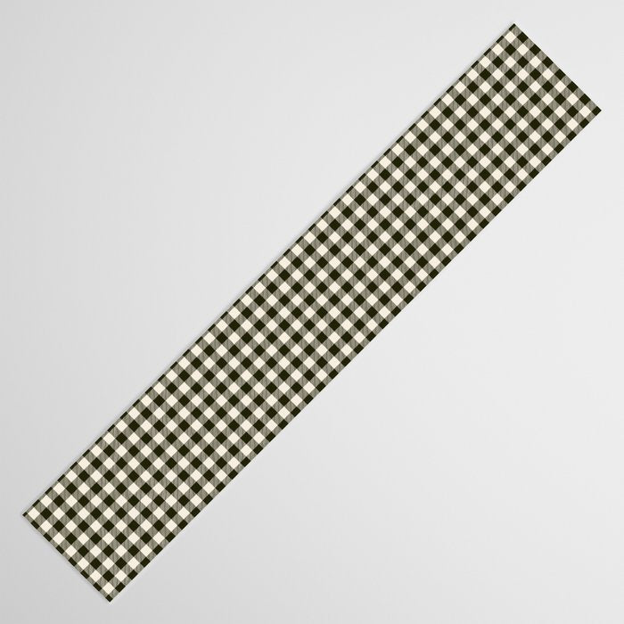 Dark Black Gingham Table Runner Gallery Image 3