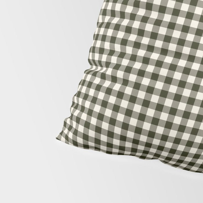 Dark Black Gingham Pillow Sham Gallery Image 4