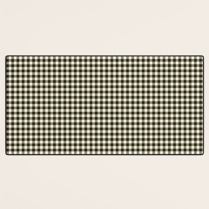 Dark Black Gingham Desk Mat Gallery Image 3