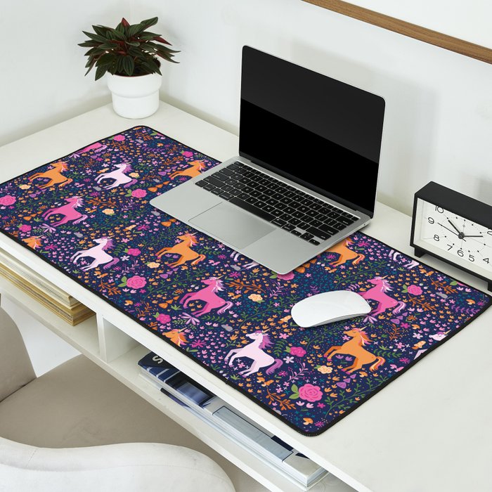 Unicorns Dancing in an Enchanted Garden Desk Mat Gallery Image 2
