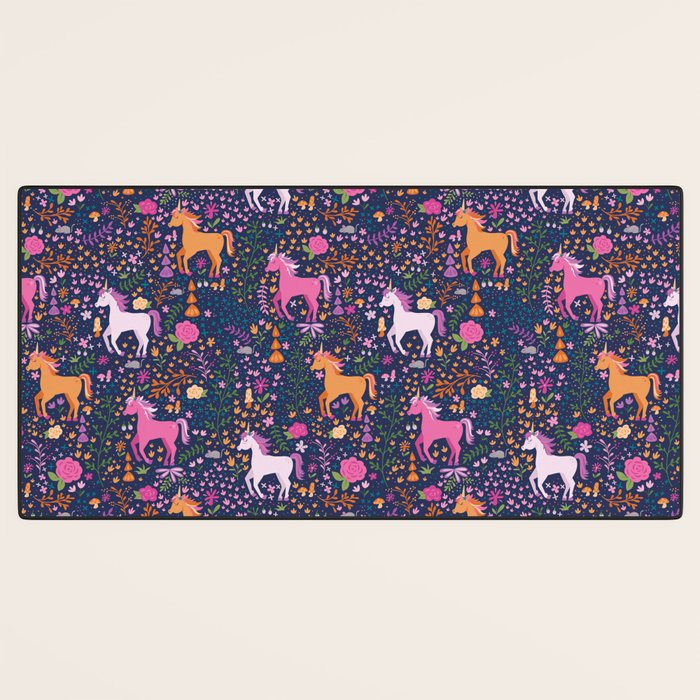 Unicorns Dancing in an Enchanted Garden Desk Mat Gallery Image 3