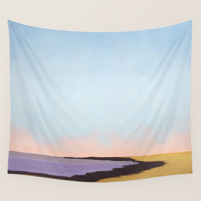 Bay With Purple Water Wall Tapestry