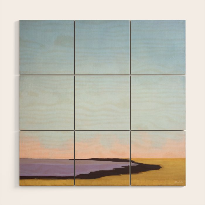 Bay With Purple Water Wood Wall Art