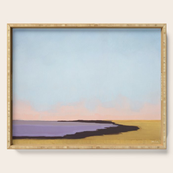 Bay With Purple Water Serving Tray Gallery Image 1