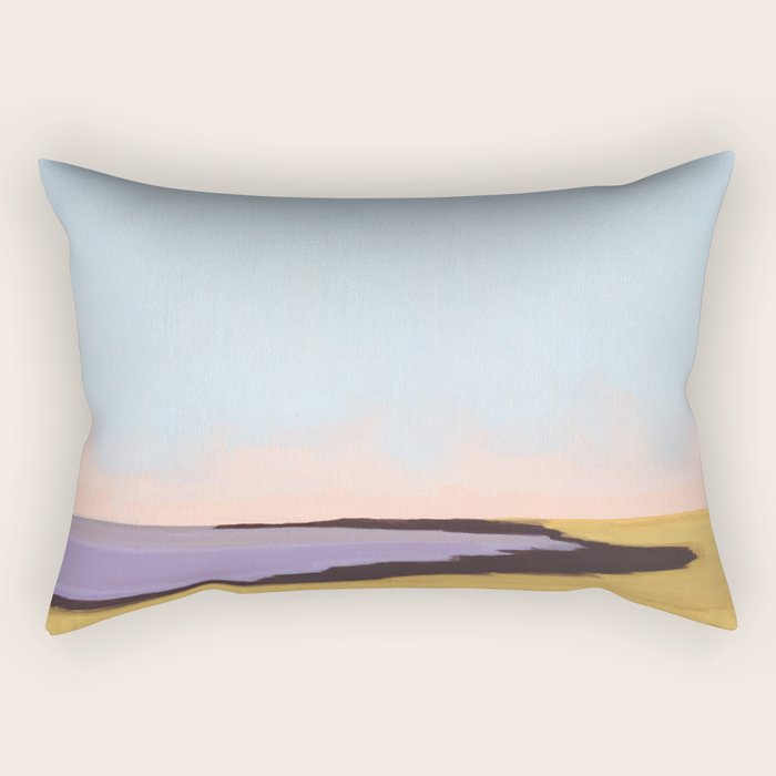 Bay With Purple Water Rectangular Pillow Gallery Image 2