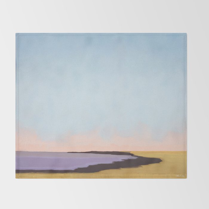 Bay With Purple Water Throw Blanket Gallery Image 2