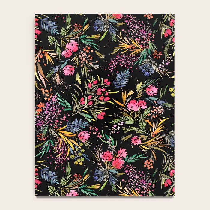 Holiday 2025 Festive Floral Foliage Colorful Dark Notebook Gallery Image 4