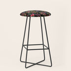 Holiday 2025 Festive Floral Foliage Colorful Dark Stool Gallery Image 1