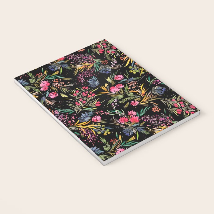 Holiday 2025 Festive Floral Foliage Colorful Dark Notebook Gallery Image 3