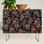 Holiday 2025 Festive Floral Foliage Colorful Dark Credenza Gallery Image 1