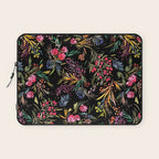 Holiday 2025 Festive Floral Foliage Colorful Dark Laptop Sleeve Gallery Image 1