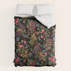 Holiday 2025 Festive Floral Foliage Colorful Dark Duvet Cover Gallery Image 6