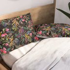 Holiday 2025 Festive Floral Foliage Colorful Dark Pillow Sham Gallery Image 2