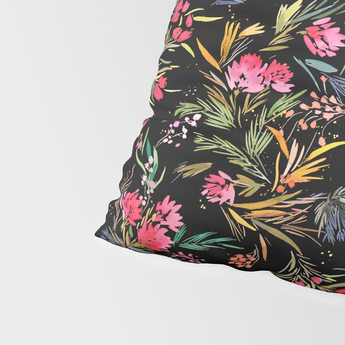 Holiday 2025 Festive Floral Foliage Colorful Dark Pillow Sham Gallery Image 4