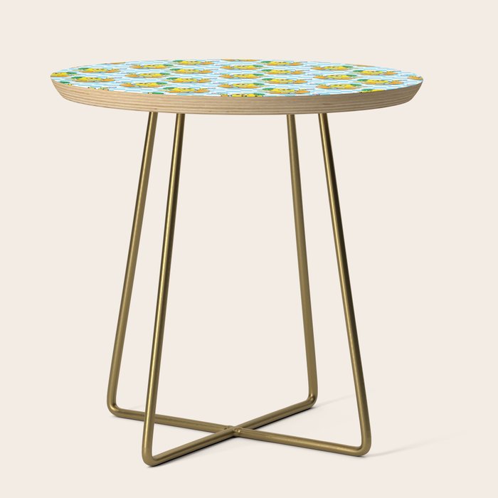 Retro lemon cartoon character pattern Side Table Gallery Image 1