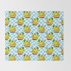 Retro lemon cartoon character pattern Throw Blanket Gallery Image 2