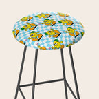 Retro lemon cartoon character pattern Stool Gallery Image 2