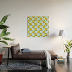 Retro lemon cartoon character pattern Wood Wall Art Gallery Image 2