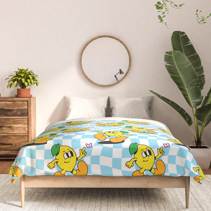 Retro lemon cartoon character pattern Comforter Gallery Image 3