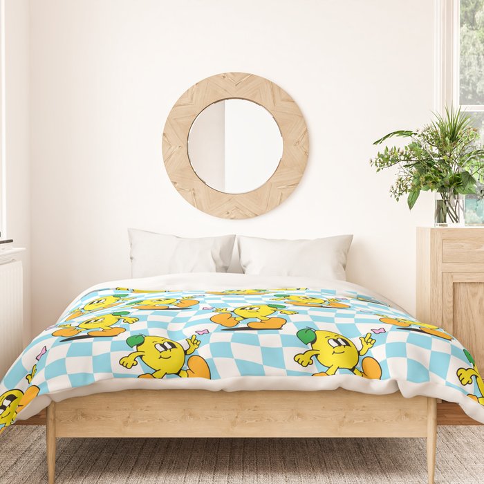 Retro lemon cartoon character pattern Duvet Cover Gallery Image 3