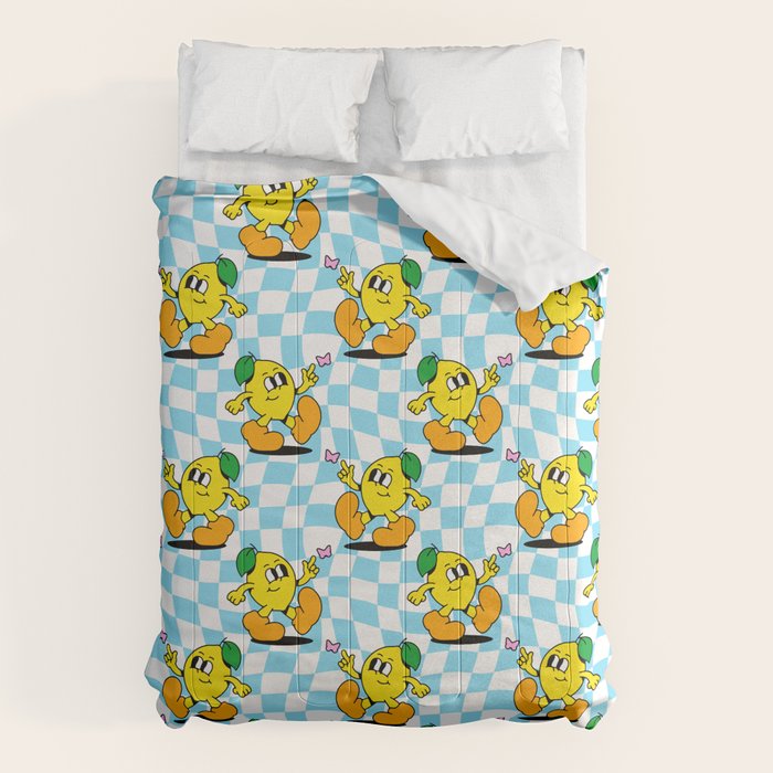 Retro lemon cartoon character pattern Comforter Gallery Image 6
