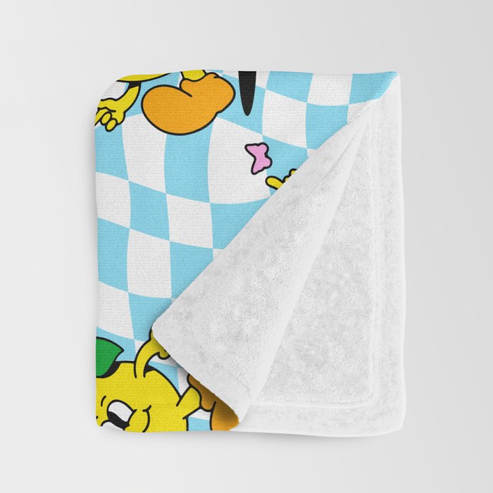 Retro lemon cartoon character pattern Throw Blanket Gallery Image 3
