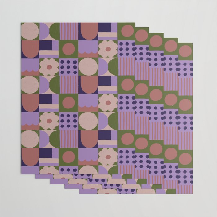 Violet tiles Wrapping Paper Gallery Image 3