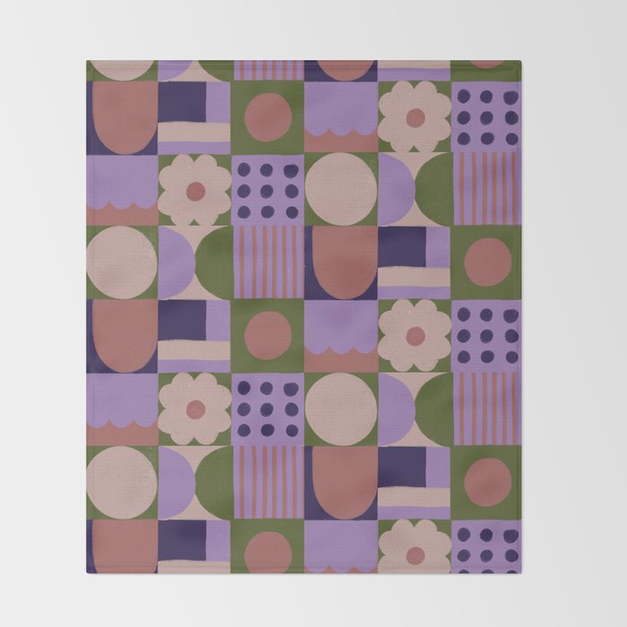 Violet tiles Throw Blanket Gallery Image 2