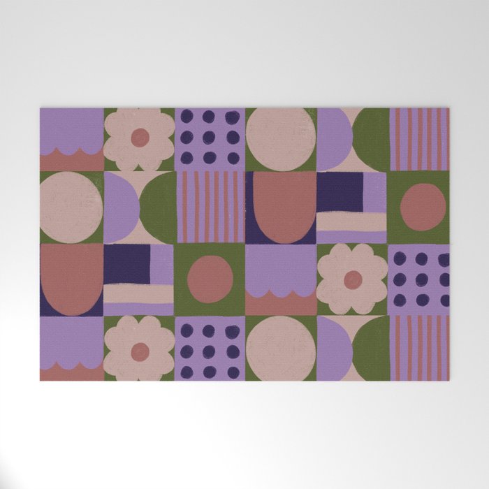 Violet tiles Welcome Mat Gallery Image 1