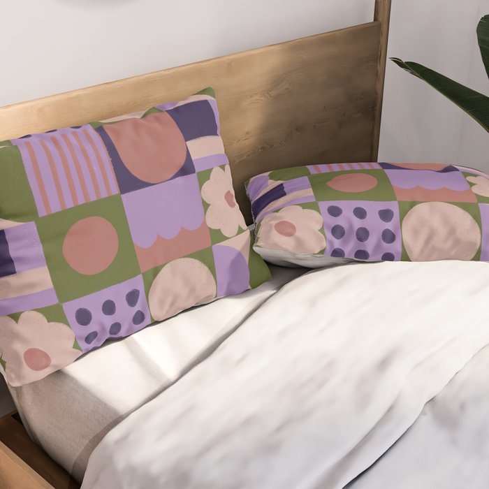 Violet tiles Pillow Sham Gallery Image 2