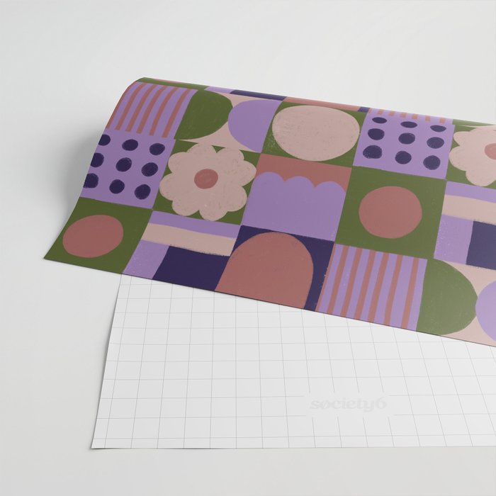 Violet tiles Wrapping Paper Gallery Image 2