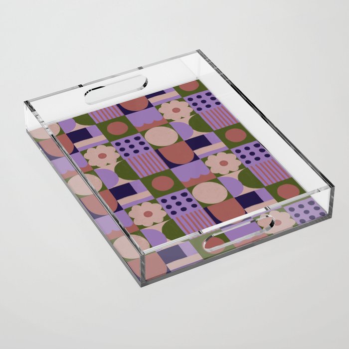 Violet tiles Acrylic Tray Gallery Image 1