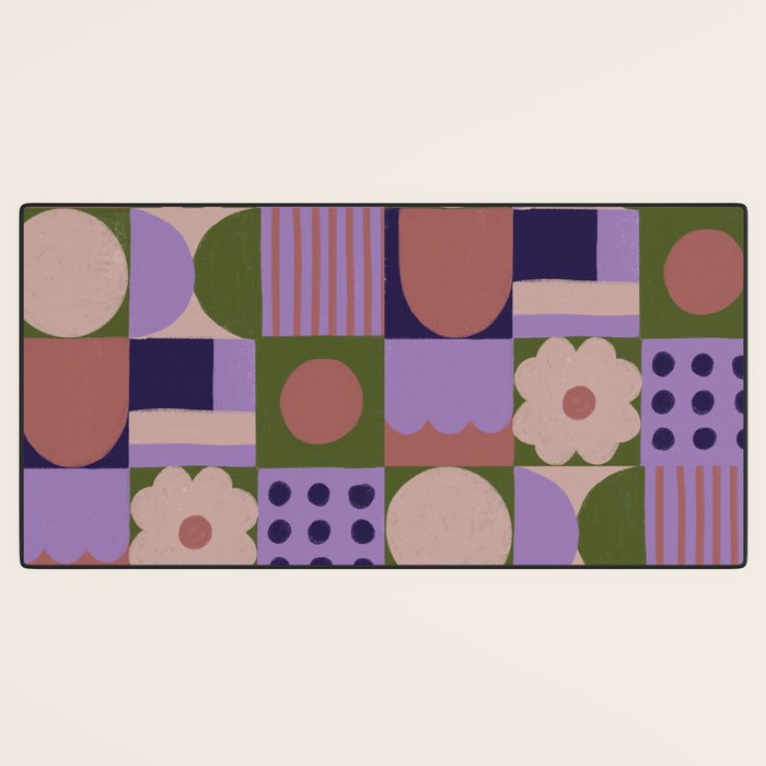 Violet tiles Desk Mat Gallery Image 3