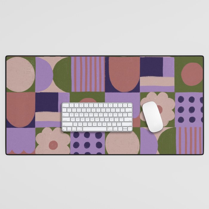 Violet tiles Desk Mat Gallery Image 1